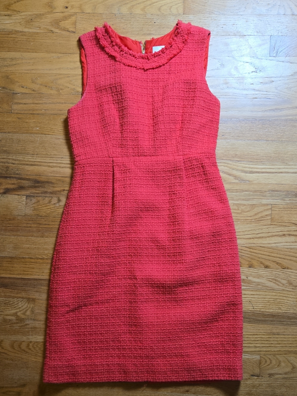 Kate Spade Terri coral pink tweed sleeveless dress